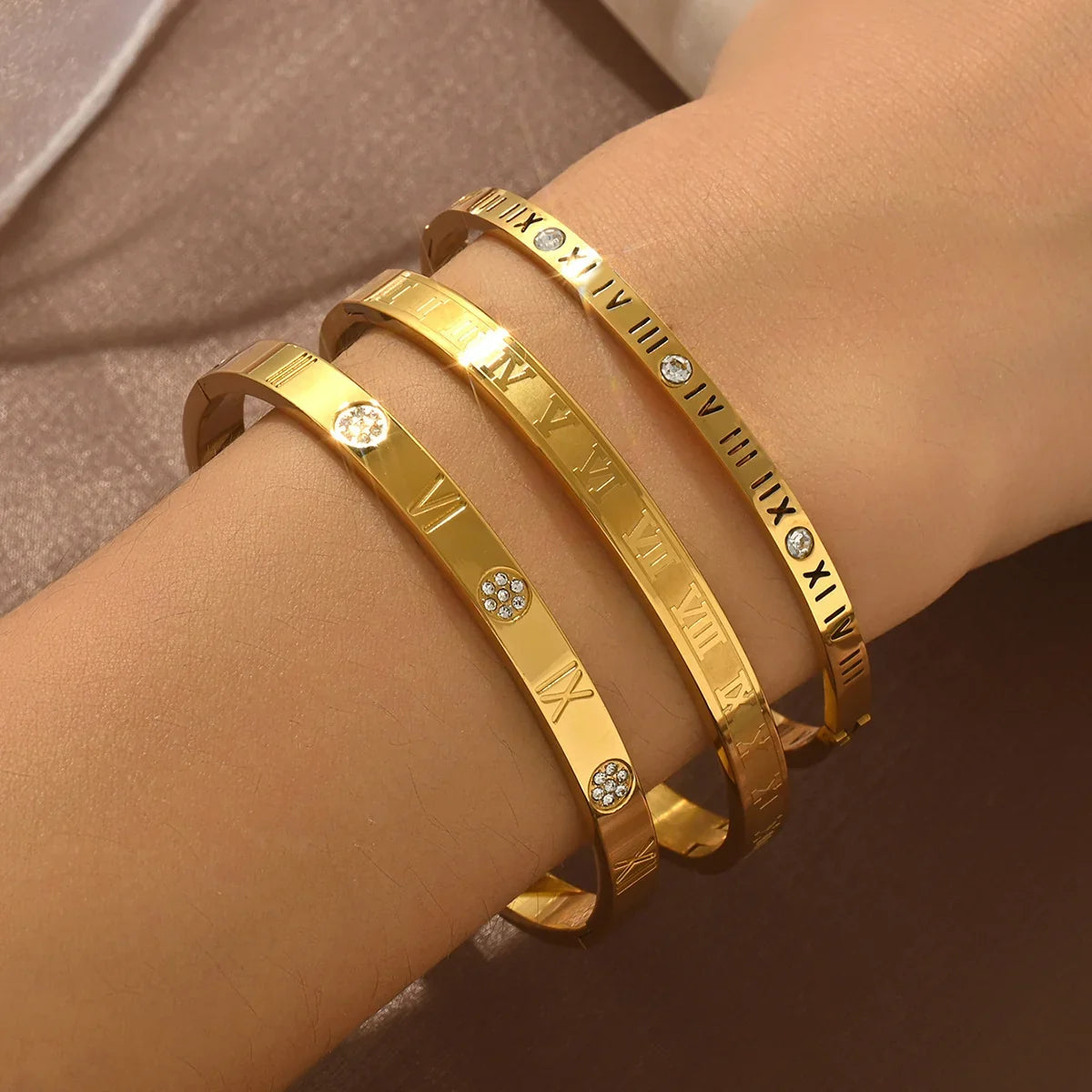 Timeless Elegance: Why This Roman Numeral Crystal Bangle Stack is the Ultimate Luxury Staple