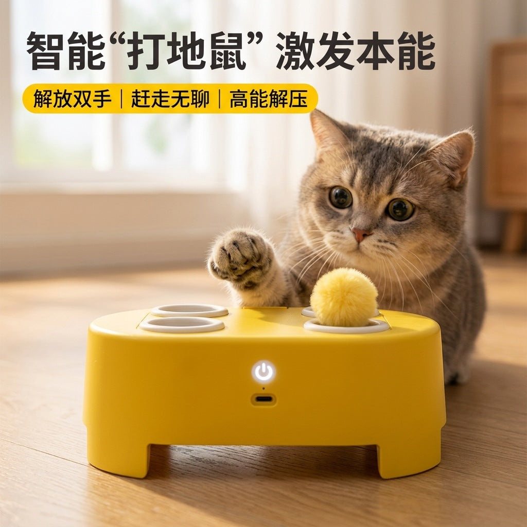 Why an Automatic Whack-a-Mole Cat Toy Ends Solo Boredom