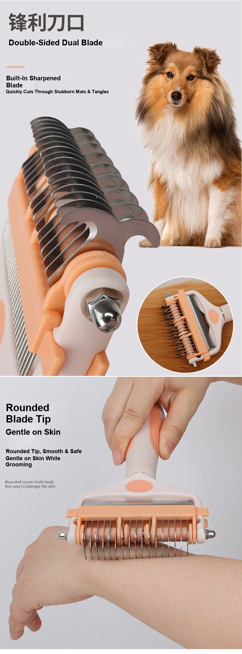 Pet Detangling Comb Dogs Cats - Multifunctional Three