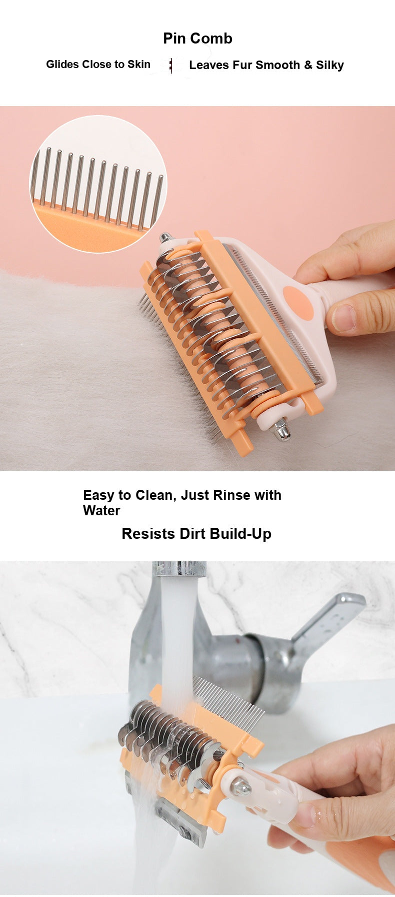 Pet Detangling Comb Dogs Cats - Multifunctional Three
