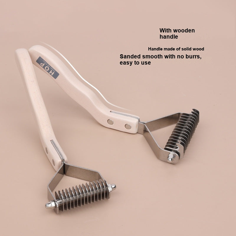 Wood Pet Grooming Brush Supplies Comb Dog - Combing Solid Detangling