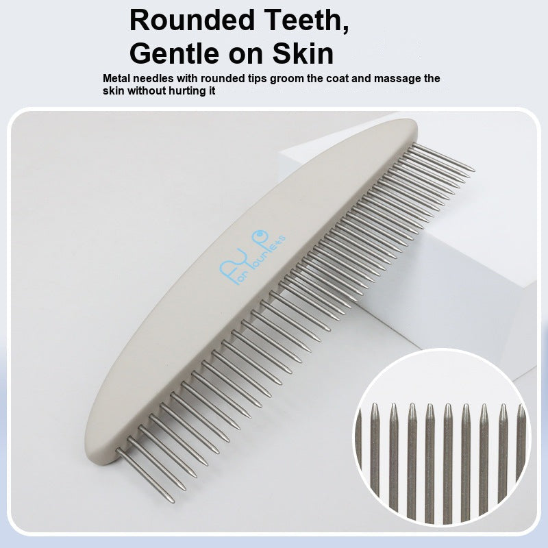 Pet Grooming Brush Paint Coated Crescent Comb